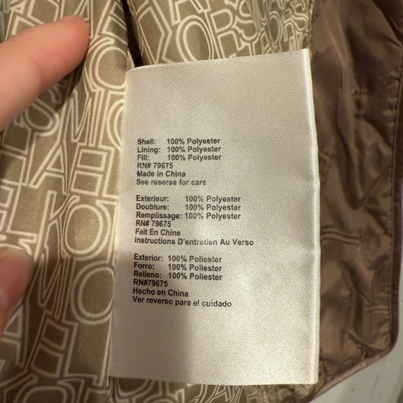 Michael Kors Tan Quilted Women's Puffer Jacket - Picture 13 of 13